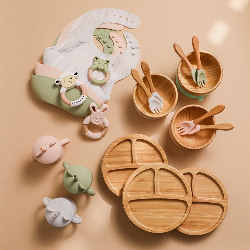 7-Pcs Wooden Feeding Tableware Set for Kids eco set - 0